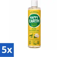 Happy Earth 5 x – Douchegel – 100% Natuurlijk Jasmine Ho Wood – 300 ml - Voordeelverpakking - 5 stuks
