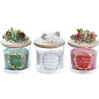 DKD Home Decor Kerstkaarsen Set - 3 Stuks - Wit, Rood, Groen