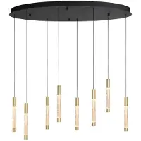 Steinhauer Hanglamp Alisio 4580ME 8-lichts luxe glas in messing
