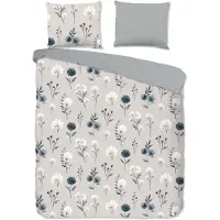 Muller Textil Good Morning Dekbedovertrek "Gioia" - Grijs - (140x220 cm) - 100% Katoen