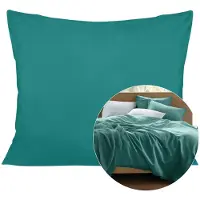 Darymex Kussensloop 40x60 cm - Donkerturkoois / Turquoise - 100% Katoen-Satijn (110 g/m²) - Egaal - Met Verborgen Ritssluiting - OEKO-TEX - Wasbaar op 60°C - 1 Stuk
