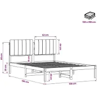 vidaXL - Bedframe - met - gestoffeerd - hoofdbord - Naturel - en - donkergrijs