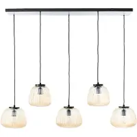 Brilliant 5 Lichts Hanglamp Kaizen Zwart Met Wit