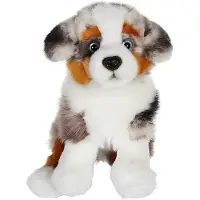GIPSY TOYS - Sitting Australian Shepherd Dog - 25 cm - White - Brown - Gray - Black