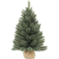 Triumph tree Forest Frosted Kunstkerstboom H45 x D36 cm - Kunstboom in Jute Zak - Kunst Kerstboom voor Binnen - 61 Tips - Groen