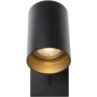 Atmooz Nuo Wandlamp – GU10 – Zwart – Wandlamp – Industriële wandlamp voor binnen – Geschikt voor woon-/slaapkamer – Hoogte 12 cm – Metaal