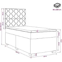 vidaXL Boxspringbed met matras en hoofdeinde, blauw, 90 x 200 cm, fluweel