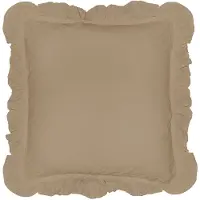 Darymex Sierkussenhoezen met Volant 40x40 cm - Beige - Set van 2 - 100% Katoen (123 g/m²) - Met Ruffles / Roesjes - Hoteloverslag - ECO Verpakking - Hypoallergeen