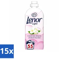 Lenor 15 x Light - Wasverzachter - Jasmijnbloem - Fris & Zacht - 55 Wasbeurten - Voordeelverpakking - 15 stuks