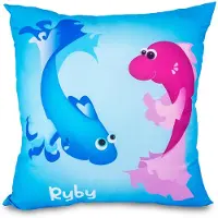 Darymex Dierenriem Vissen - Kinderkussen / Sierkussen - 40x40 cm - Blauw - Oeko-Tex Gecertificeerd