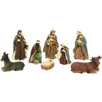 Décoris Kerstgroep poly 8 figuren multi 8st kerststal
