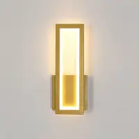 COMELY Osairous Wandlamp LED, modern design, 16W, 2000 lumen, wandlamp van acryl, goudkleurig