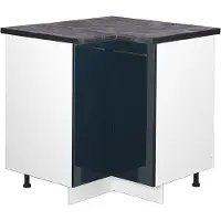 Vicco Hoekkast Fame-Line Donkerblauw hoogglans 80.5 cm , WB Antraciet, Model 49703