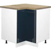 Vicco Hoekkast Fame-Line Donkerblauw hoogglans 80.5 cm , WB Eik, Model 49704