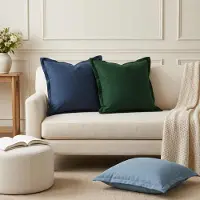 vidaXL Kussen met kussen HOUTEN 6 st Donkergroen Faux Linnen