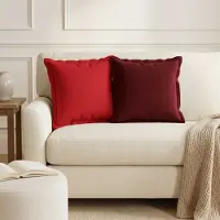 vidaXL Kussen met kussen HOUTEN 6 st Wijnrood Faux Linnen