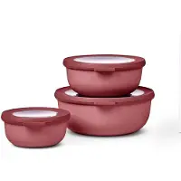 Mepal Meal prep bakjes - Magnetronschaal - Cirqula 3-delige set (350, 750, 1250 ml) - Vivid mauve - Vershoudbakjes - Diepvriesbakje