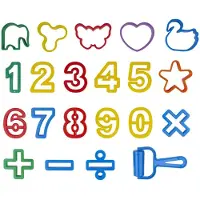 Creative Kids Dough Playset Numbers - Boetseerklei Speelset met Cijfers - 5 Potjes Speelklei van 28 Gram - Incl. Uitsteekvormen en Kleirol - Soepel Blijvende Klei - Meerkleurig - 3+ Jaar