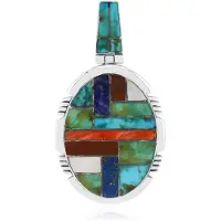 Cavill - Hangertje 925 Sterling Zilver Geoxideerd - Oranje Stekelige Oester 1,69 ct & Turkoois 12,5 ct - Kleurrijk Edelsteen Sieraad