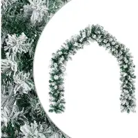 vidaXL - Kerstkrans - Groen - en - Wit - 270 - cm - PVC