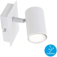 Briloner Wandlamp, verstelbare wandlamp, inbouwspot met GU10 fitting, max. 40 Watt, plafondlamp, plafondarmatuur, afmetingen 120x80x123mm (lengte x breedte x hoogte), wit