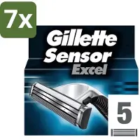 Gillette 7 x - Sensor Excel - Comfortabele scheerbeurt - 5 Navulscheermesjes - Scheermesjes - Comfortabele Scheerbeurt - Huidbescherming - Sensor Excel - Sensor Excel