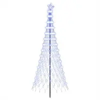 vidaXL - LED - kerstboom - 250 - cm - 290 - LED's - Blauw - IJzer - Zwart
