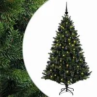 vidaXL - Kunstkerstboom - met - kerstbal - 210 - cm - 300 - LED's - Warmwit