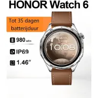 Honor Watch 6 Smartwatch – AMOLED – GPS – 35 dagen batterijduur – Bruin