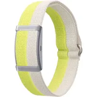 Kwmobile nylon bandje voor smartwatch - geschikt voor COROS Heart Rate Monitor Armband - - Polsbandje in zilver / geel