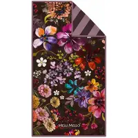 Melli mello - Wild Garden - Strandlaken - 90x180cm - Gewafeld Microvezel - Dubbelzijdig - Bloemen - Donker