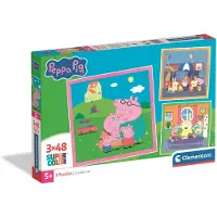 Clementoni Kinderpuzzels Peppa Pig - 3 Puzzels van 48 Stukjes - Kinderpuzzel en Legpuzzel - Educatief Speelgoed Puzzel Set voor Kinderen vanaf 4 Jaar