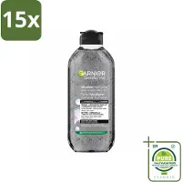 Garnier 15 x - SkinActive - Micellair Jelly-water - Alles-in-1 - Charcoal - 400 ml - Grootverpakking - Vaatwasstrips - Huid Reinigen - Make-up Verwijderen - Houtskool - Salicylzuur - Micellair Water