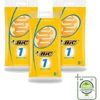 BIC 3 x - Scheermesjes - Sensitive - Enkel Mesje - Wegwerpmesjes - 5 Scheermesjes - Grootverpakking - Vaatwasstrips - Gevoelige Huid - Wegwerpscheermes - Scheermesje - Scheermes - Scheerbeurt