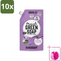 Marcel's Green Soap 10 x Marcel’s Green Soap – Handzeep Navulling – Lavendel & Rozemarijn – 500 ml - Bulkverpakking - Handzeep - Douchemop - Natuurlijke handzeep