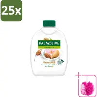 Palmolive 25 x - Amandelmelk - Handzeep Navulling - Zacht & Hydraterend - 300 ml - Bulkverpakking - Handzeep navulling - Douchemop - Melk en amandelextract