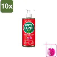 Happy Earth 10 x – Handzeep – 100% Natuurlijk Floral Patchouli – 300 ml - Bulkverpakking - Natuurlijke handzeep - Douchemop - Vegan handzeep