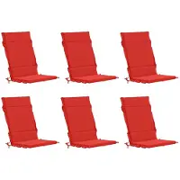 vidaXL Kussen voor stoel met hoge rug GEMERT 6 st 100% Polyester Rood