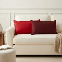 vidaXL Kussen met kussen HOUTEN 6 st Rood Faux Linnen
