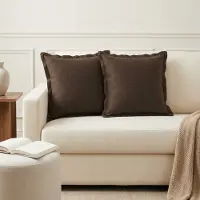 vidaXL Kussen met kussen HOUTEN 12 st Taupe Faux Linnen