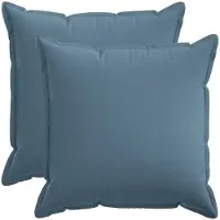 vidaXL Kussen met kussen HOUTEN 2 st Jeans Blauw Faux Linnen