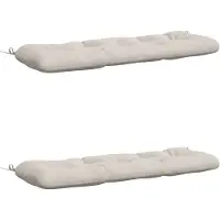vidaXL Bankkussens VIANEN 2 st 100% Polyester Wit 110 x 40 x 12 cm