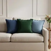 vidaXL Kussen met kussen HOUTEN 2 st Donkergroen Faux Linnen