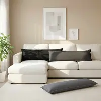 vidaXL Kussensloop HOUTEN Donkergrijs 40 x 145 cm Faux Linnen