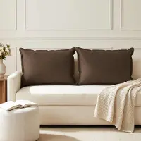 vidaXL Kussen met kussen HOUTEN 2 st Taupe Faux Linnen