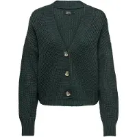 ONLY Gebreid vest 'ONLCarol' donkergroen