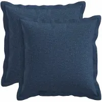 vidaXL Kussen met kussen HOUTEN 2 st Blauw Faux Linnen