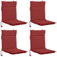 vidaXL Kussen voor lage rugstoel GEMERT 4 st 100% Polyester Wijnrood