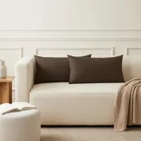 vidaXL Kussen met kussen HEERLEN 2 st Taupe Stof