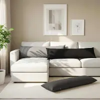 vidaXL Kussensloop HEERLEN Lichtgrijs 40 x 145 cm Stof